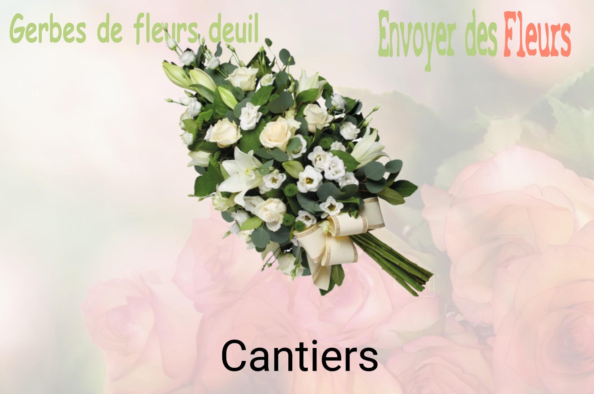 Gerbe de fleurs de deuil livrée à Cantiers
